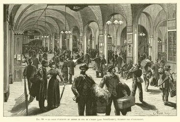 De Wachtkamer Van De Westelijke Spoorweg (station Saint-Lazare), Verlicht Door Elektriciteit